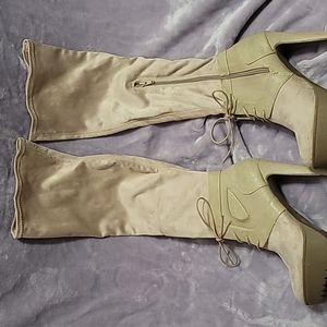 JLo VivaH Over the knee Boots Size 6.5 Brand new no box light creme color